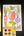 Sheet of watercolor illustrations of fruits and vegetables with a paintbrush and color chart on a dark surface.