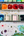A close-up overhead view of a watercolor paint palette with multiple wells of mixed paint in red, orange, yellow, green, blue, black, and white, with paint splattered across the surface below.