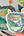 Colorful cake sticker with 'You Are Magic' text held by a hand, with a painting of it in the background.