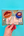 Illustrated postcard with a cup of coffee, croissants, and stationery items held against a blue background.