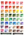 Color swatch chart with watercolor squares numbered 1 to 50 on a white background